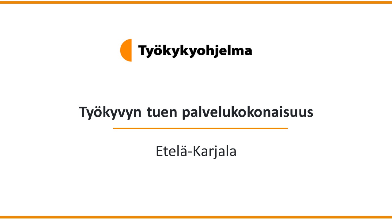 Kansikuva, jossa teksti Työkyvyn tuen palvelukokonaisuus