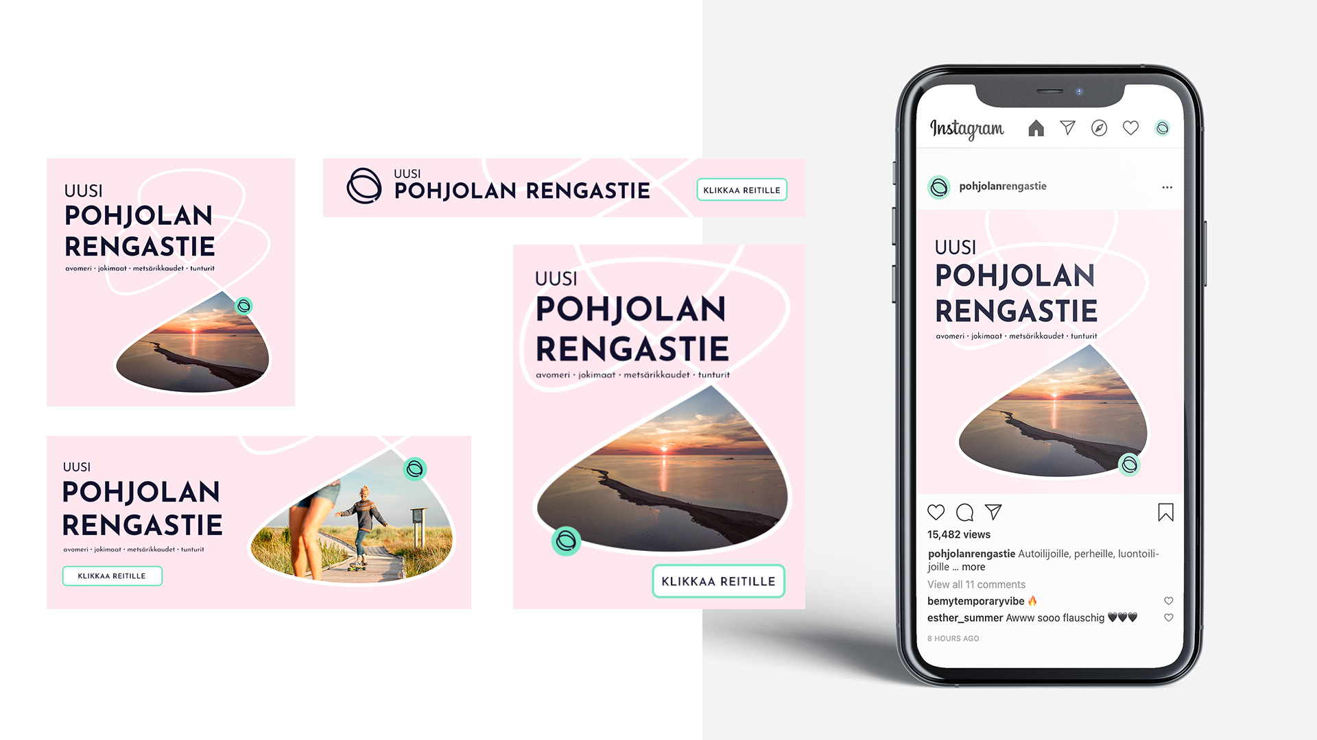 Pohjolan rengastie -bannereita