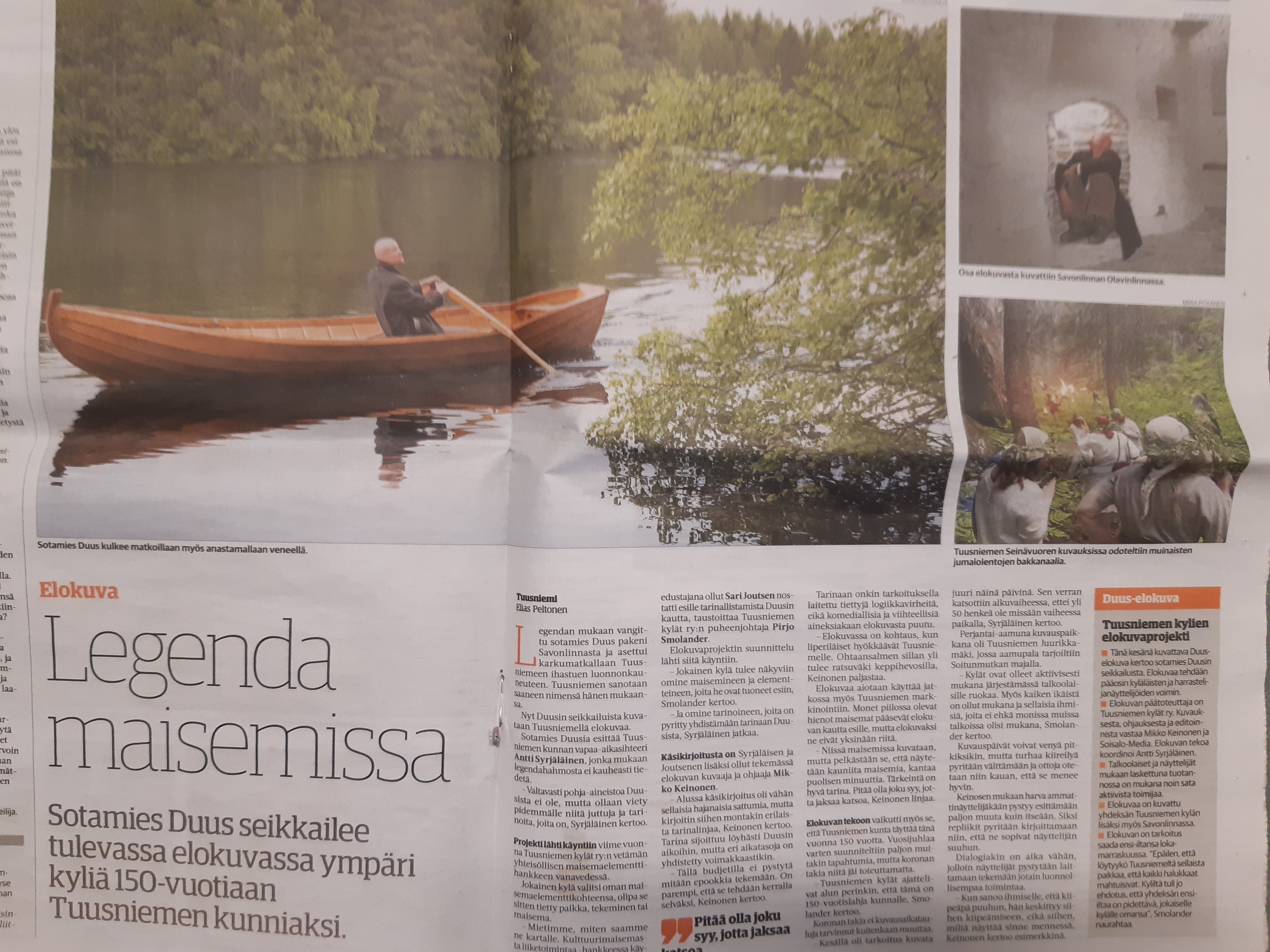 Juttu kuvauksista (Savon Sanomat)
