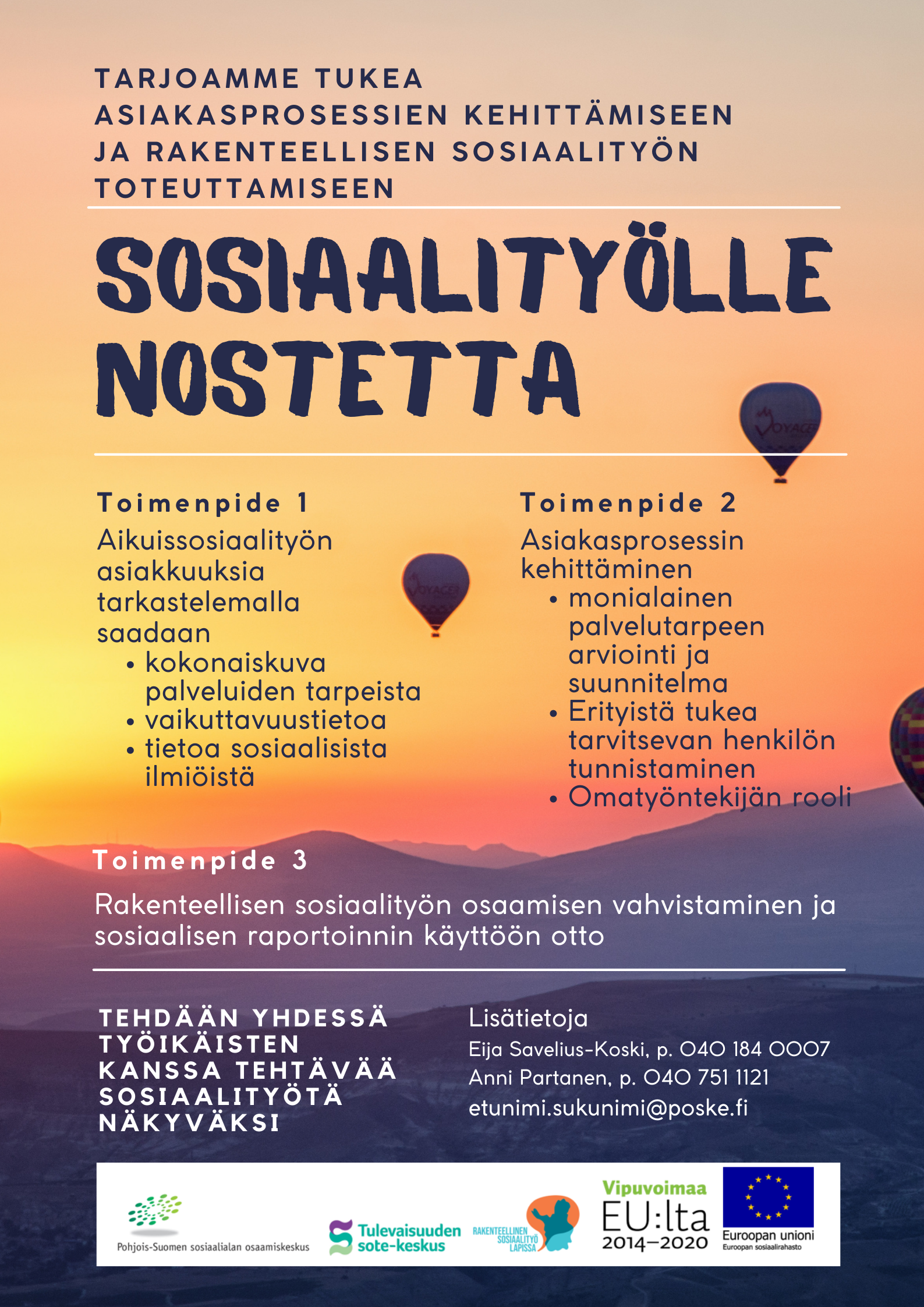 Sosiaalityölle nostetta - valmennuksen mainosjuliste