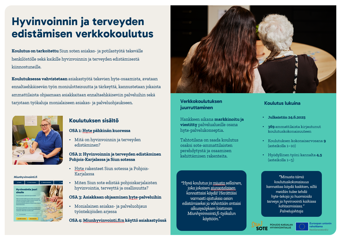 Posteri hyvinvoinnin ja terveyden edistämisen koulutuskokonaisuudesta