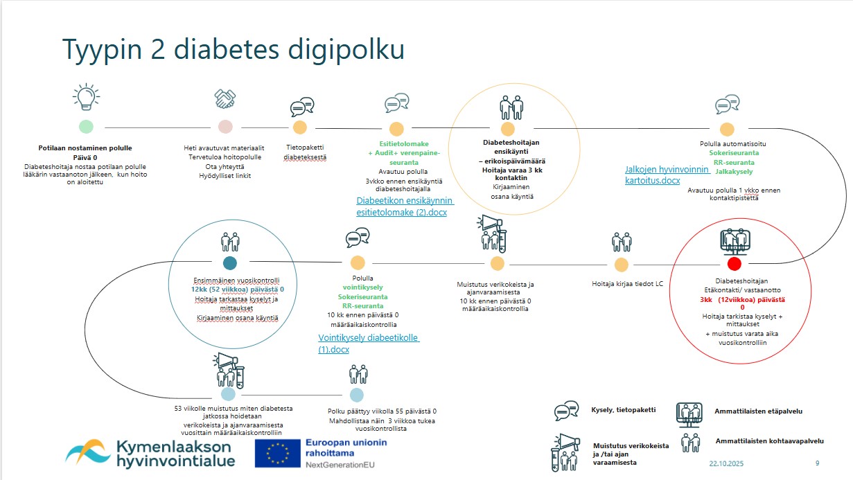 Tukea Tyypin 2 diabeteksen hoitoon- polun toimintamallikuva