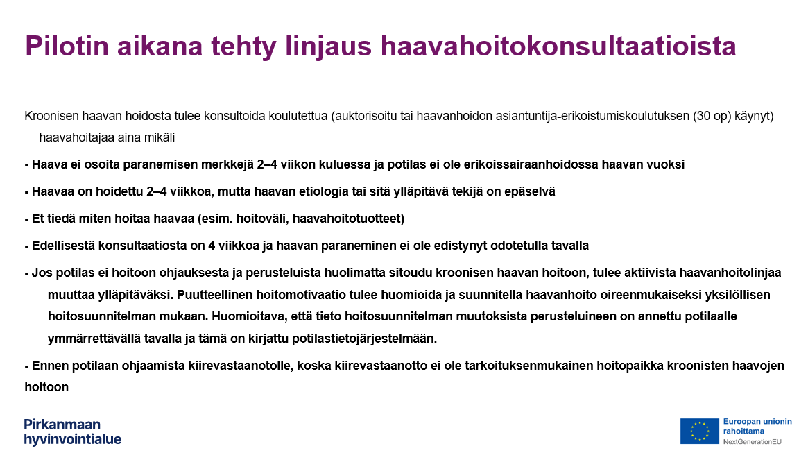 Kriteerit konsultaatiolle