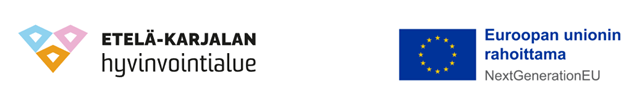Etelä-Karjalan hyvinvointialueen logo ja EU-logo