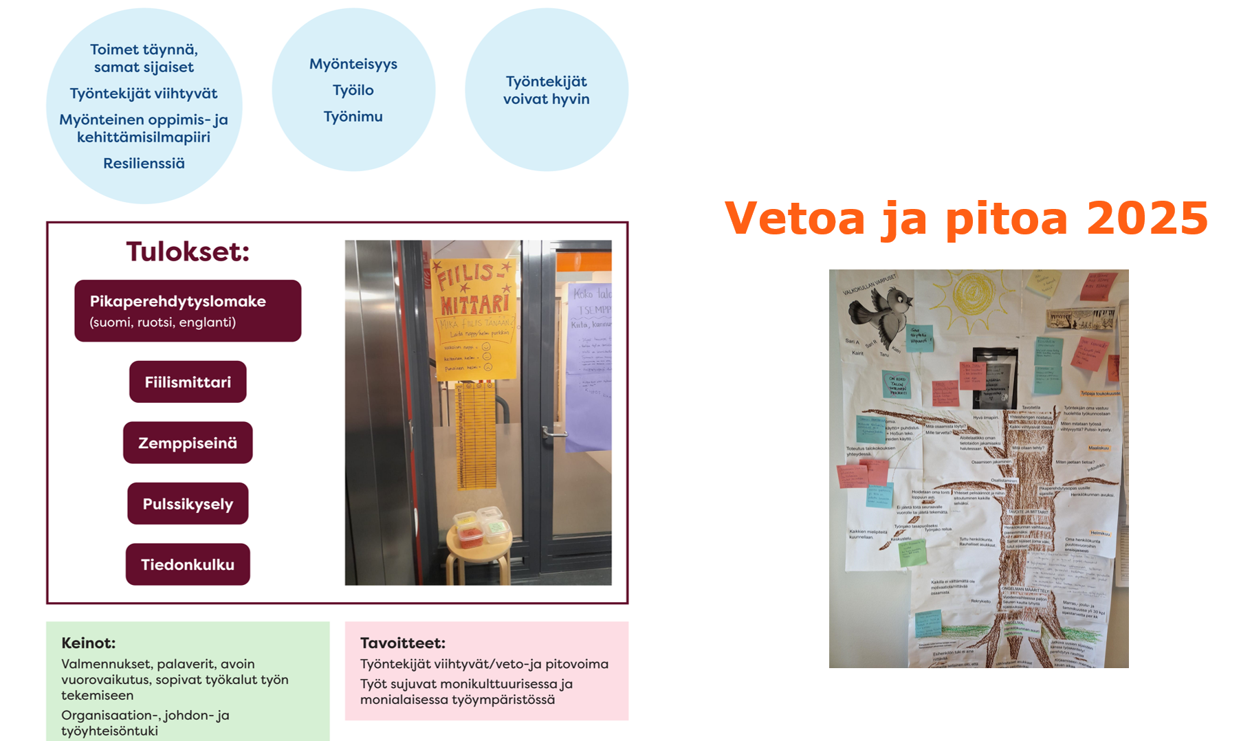 Koontikuva tuloksista, keinoista ja tavoitteista