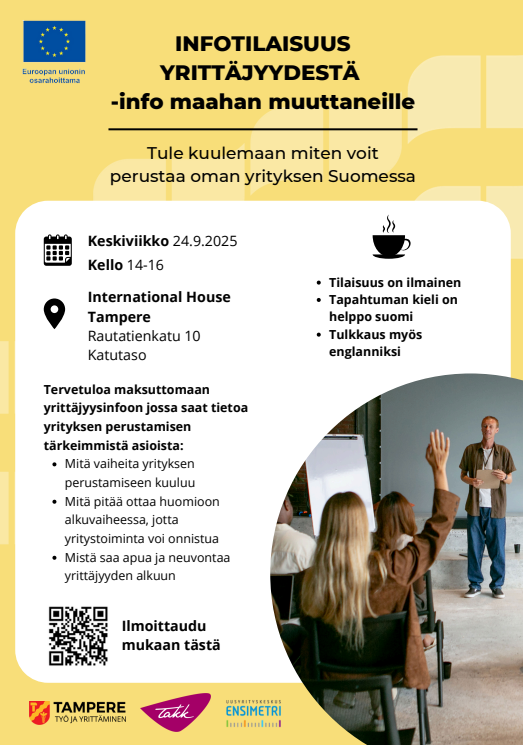 TIETOA YRITTÄJYYDESTÄ -info maahan muuttaneille