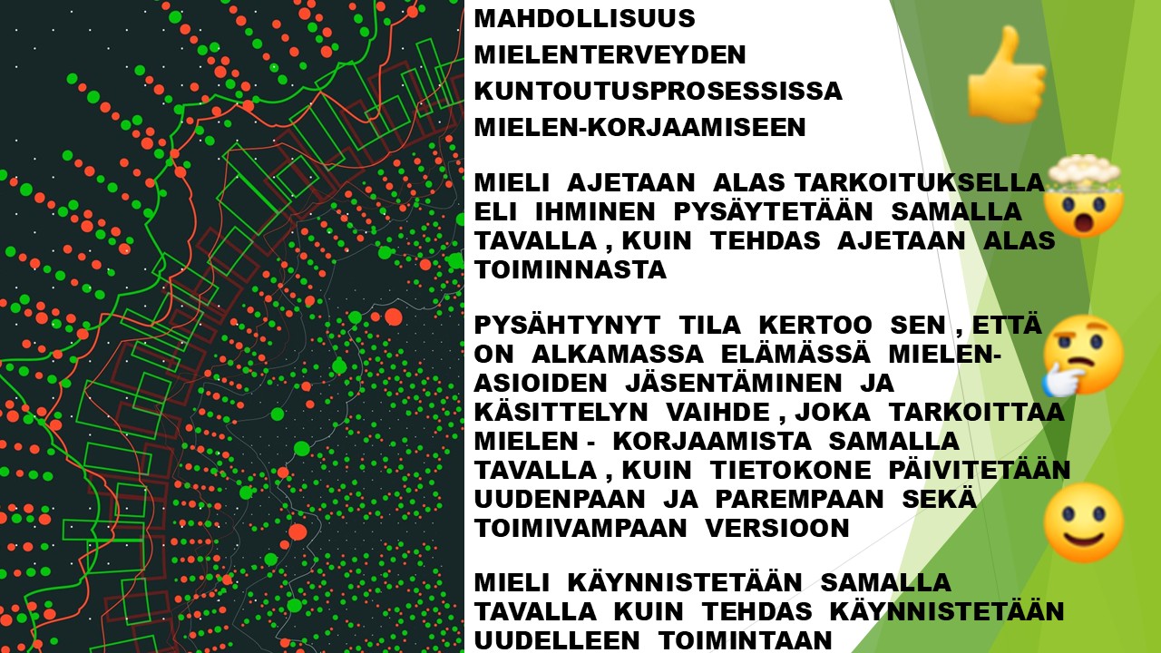 Mahdollisuus kuntoutusprosessissa mielen-korjaamiseen😉