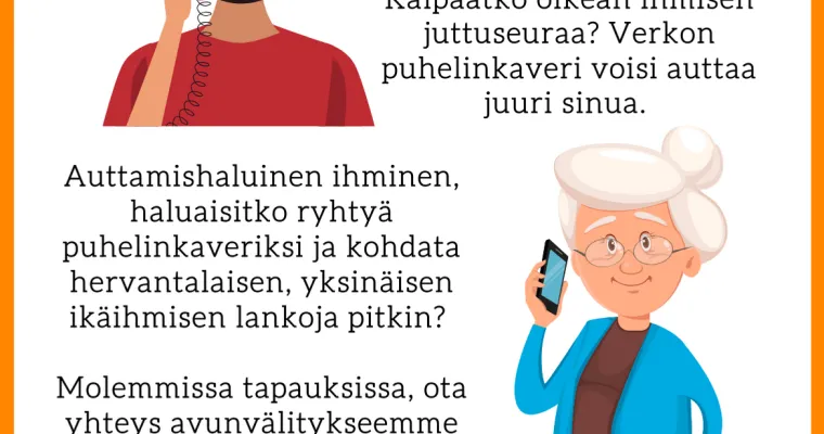 Puhelinkaveritoiminta hervantalaisille yli 65-vuotiaille