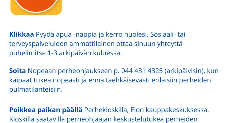 Huolettaako arki? Sähköisen perhekeskuksen palveluohjauksesta tukea perheiden hyvinvointiin