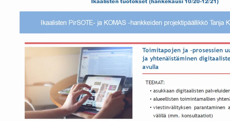 KOMAS3-hankkeen tuotokset