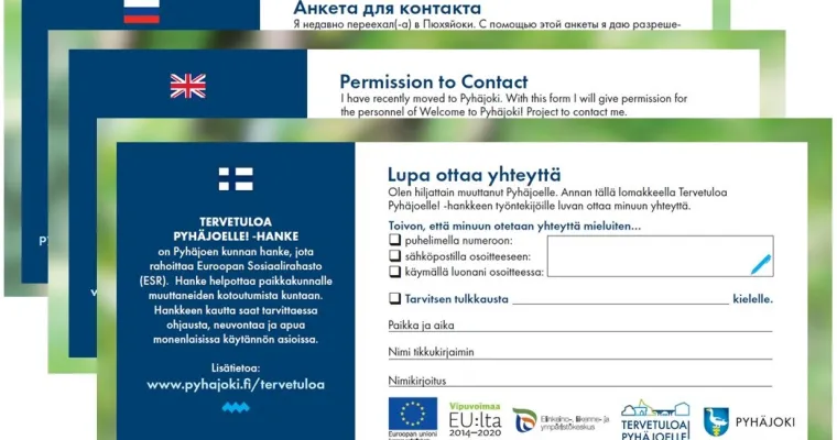 Lupa ottaa yhteyttä -lomakkeet