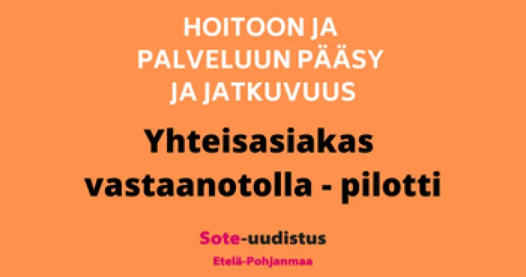 Yhteisasiakas vastaanotolla - pilotti 