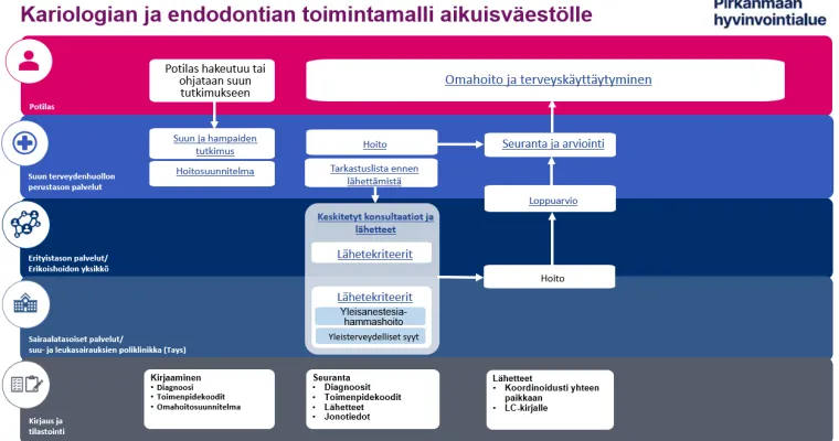Kariologian ja endodontian toimintamalli Pirkanmaan hyvinvointialueella