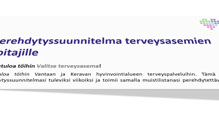 Perehdytyssuunnitelma terveysaseman hoitajille