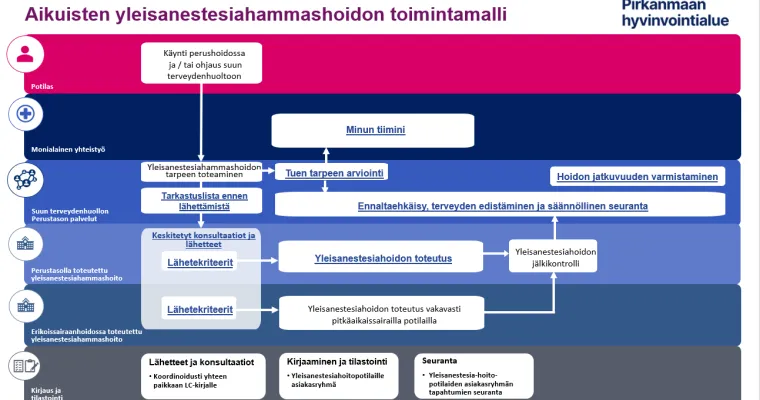 Aikuisväestön yleisanestesiahammashoidon toimintamalli Pirkanmaan hyvinvointialueella