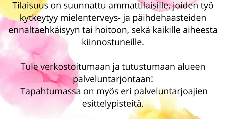 Pohjanmaan mielenterveys ja päihdetapahtuma 25-26.10 2023