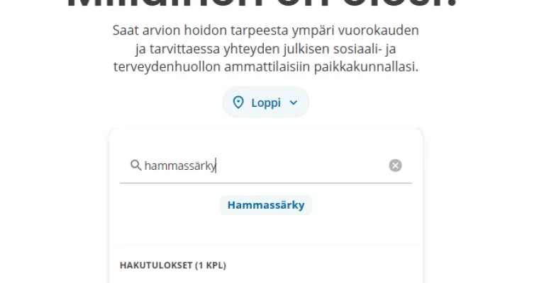 Omaolon hampaiden tai suun alueen oirearvion käyttöönotto Kanta-Hämeen hyvinvointialueella