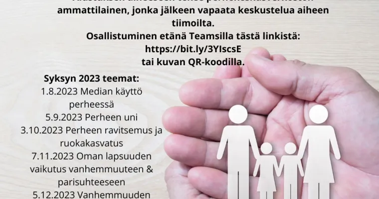 Paloko pärheet, kuormittaako arki? -keinoja ja tukea parempaan perhearkeen -vanhemmuuden tuen webinaarit osana Lapin perhekeskuskehittämistä
