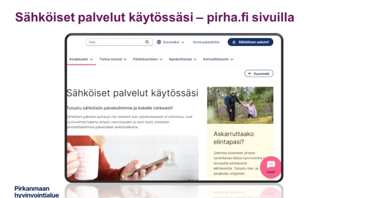 Sähköiset palvelut käytössäsi -verkkosivu