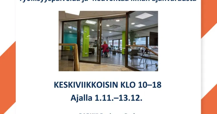 TyöParkki - Työllisyyspalvelua ja -neuvontaa ilman ajanvarausta