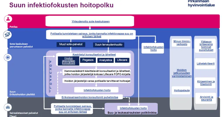 Suun infektiofokusten hoitopolku Pirkanmaan hyvinvointialueella