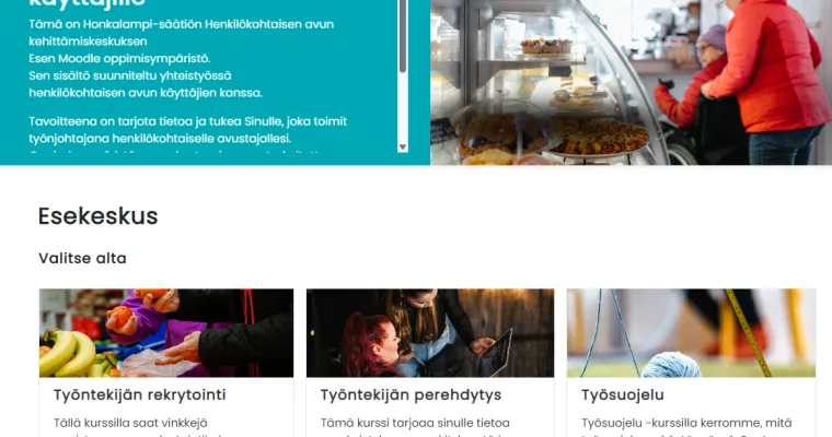 Verkko-oppimisympäristö henkilökohtaisen avun käyttäjille