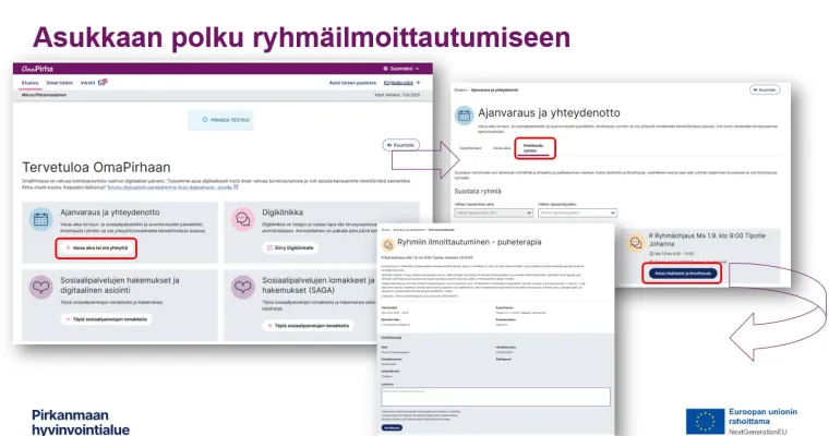 Digitaalinen ryhmäajanvaraus, Pirkanmaan hyvinvointialue (RRP, P4, I1)