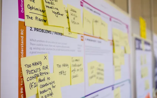 Kuva whiteboard taululla olevasta työpohjasta