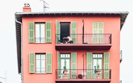 orange and green building