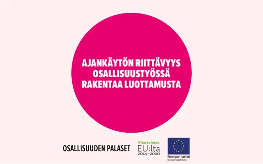 Ajankäytön riittävyys osallisuustyössä rakentaa luottamusta -kansikuva.
