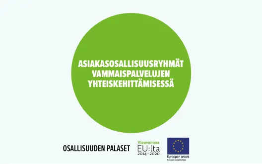 Asiakasosallisuusryhmät vammaispalvelujen yhteiskehittämisessä -toimintamallin kansikuva.