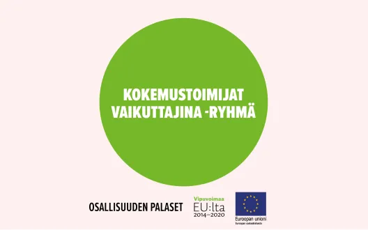 Kokemustoimijat vaikuttajina -ryhmä toimintamallin kansikuva.