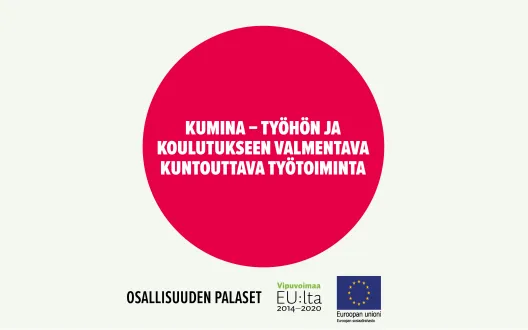 Kumina – työhön ja koulutukseen valmentava kuntouttava työtoiminta -toimintamallin kansikuva.