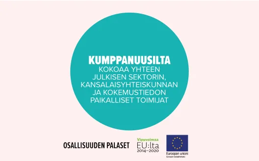 Kumppanuusilta kokoaa yhteen julkisen sektorin, kansalaisyhteiskunnan ja kokemustiedon paikalliset toimijat -toimintamallin kansikuva.