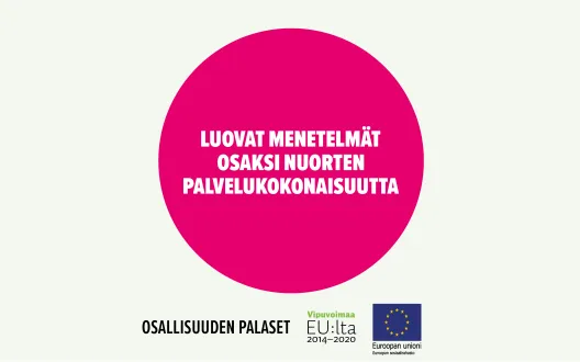 Luovat menetelmät osaksi nuorten palvelukokonaisuutta -toimintamallin kansikuva.