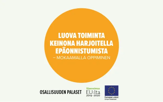 Luova toiminta keinona harjoitella epäonnistumista – Mokaamalla oppiminen -toimintamallin kansikuva.