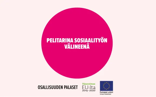 Pelitarina sosiaalityön välineenä -toimintamallin kansikuva.