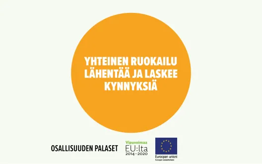 Yhteinen ruokailu lähentää ja laskee kynnyksiä -toimintamallin kansikuva.