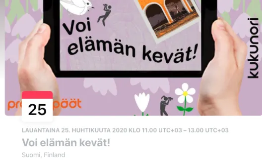 Kuvassa Facebookissa toimineen Voi elämän kevät -valokuvauskokeilun kansikuva.