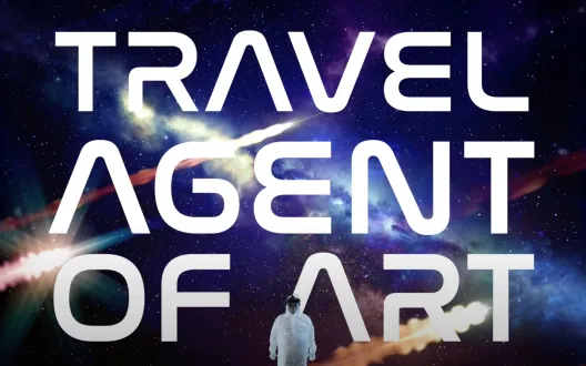 Taiteen matkaopas YouTube videon aloituskuva, jossa lukee Travel Agent of Art