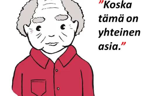 Vanha mies, piirroskuva.