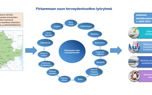 Pirkanmaan suun terveydenhuollon työryhmän yhteiskehittämisen keskeiset aikaansaannokset v.2020-2021.
