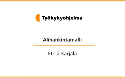 Kansikuva, jossa Teksti Alihankintamalli Etelä-Karjala