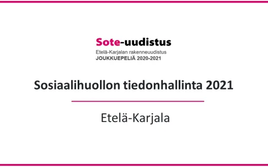 Kansikuva Sosiaalihuollon tiedonhallinta