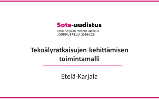 Kansikuva Tekoälyratkaisujen kehittämisen toimintamalli