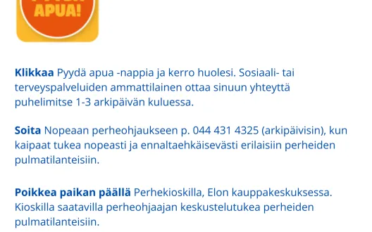 Huolettaako arki? Sähköisen perhekeskuksen palveluohjauksesta tukea perheiden hyvinvointiin