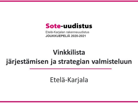 Kansikuva Vinkkilista järjestämisen ja strategian valmisteluun
