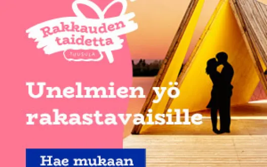 Unelmien yö rakastavaisille -banneri
