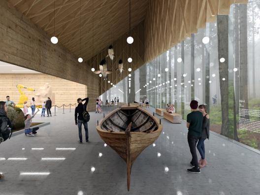 An illustrative interior image of the Pyhtaa Wilderness Heritage Museum of Finland