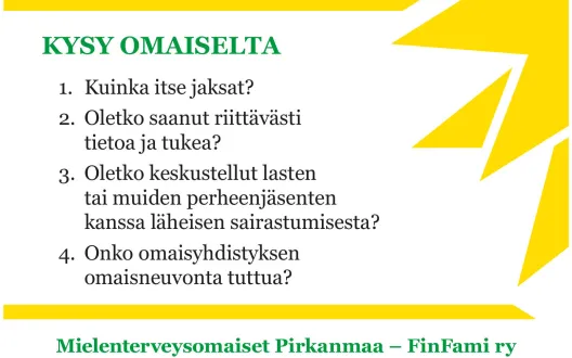Huomioi omaiset- mallin kysymykset
